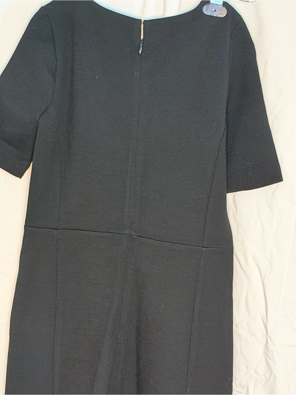 J. Crew Black Midi Sheath Dress with Short Sleeves - Picture 6 of 7